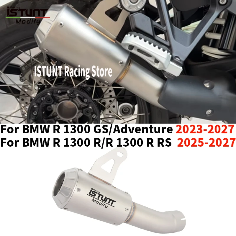 Slip On For BMW R 1300 GS R RS Adventure 2023 - 2027 Motorcycle Exhaust System Mid Link Pipe Escape Moto Muffler No DB Killer