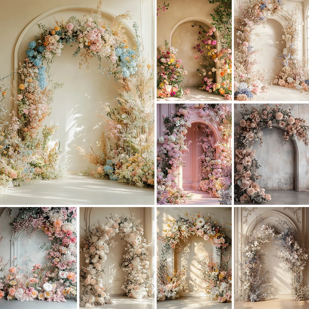 

Interior Arch Boho Floral Photography Background Adult Birthday Wedding Maternity Portrait Decor Backdrop Photo Studio Supplies
