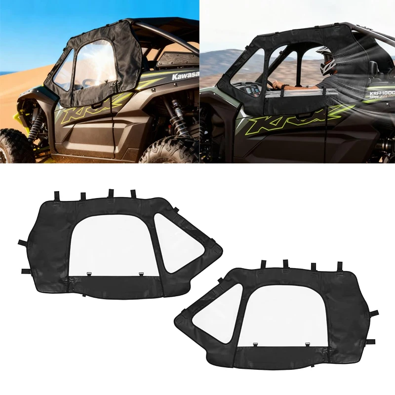 

Мягкие верхние двери корпуса кабины для Kawasaki Teryx KRX 1000 2020+, устойчивые к воде, проколам и истиранию, сверхмощные