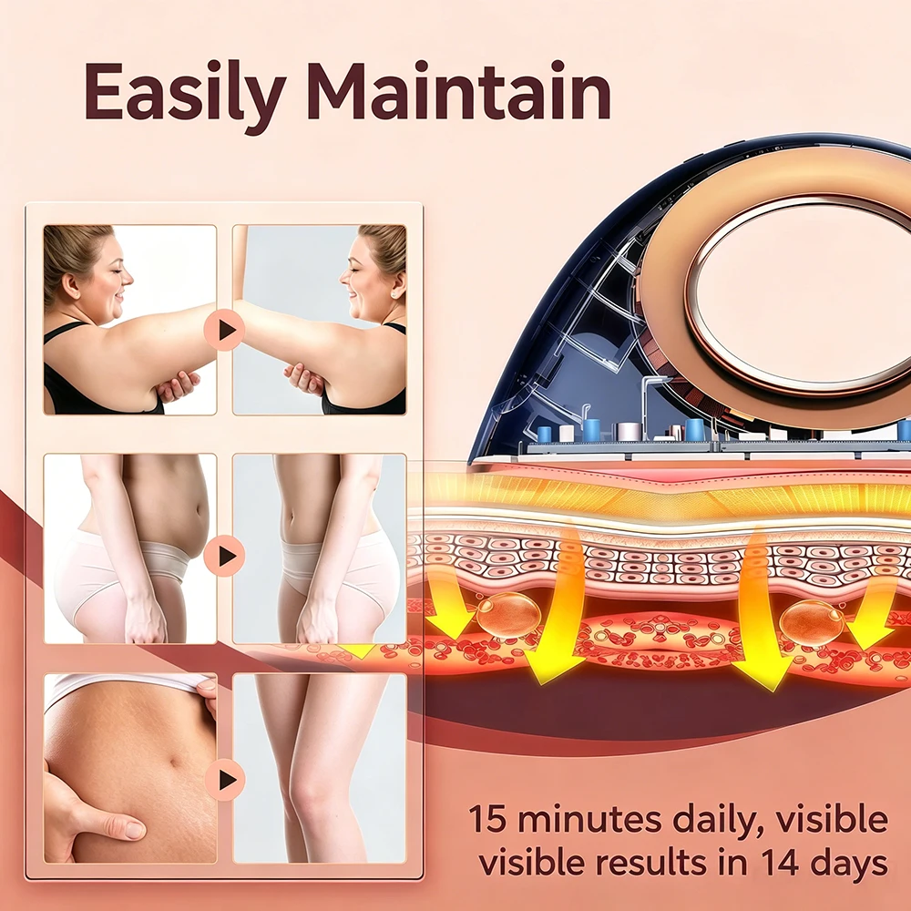 2026 Portable Slimming Massager Radio Frequency Body Slimming Machine and Cellulite Massager EMS Belly Fat Burner LED Therapy view 3