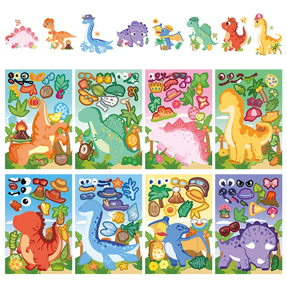 8/16 Lembar Stiker Puzzle Dino - Model Kit Dinosaur ulasan dan harga