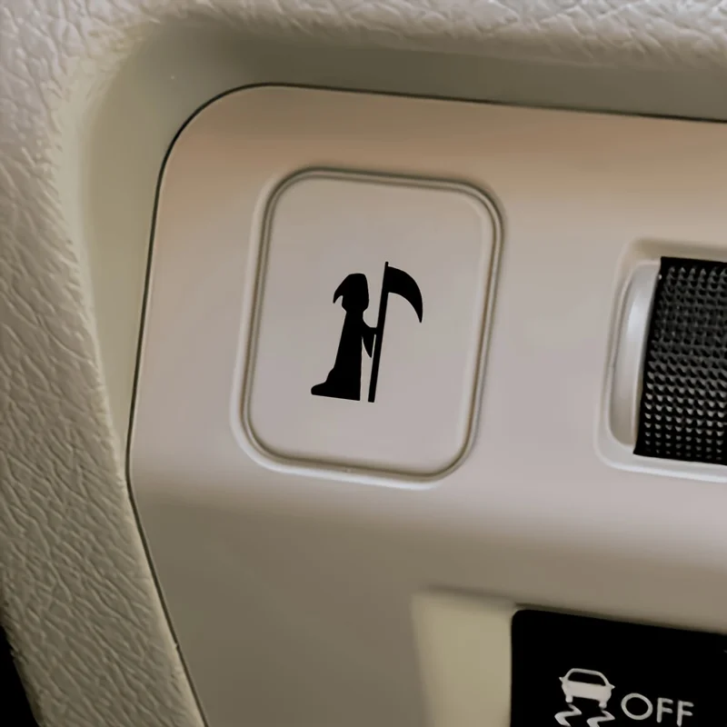 8pcs Grim Reaper Funny Vinyl Sticker, Mini Button Decal For Car Interior Modification