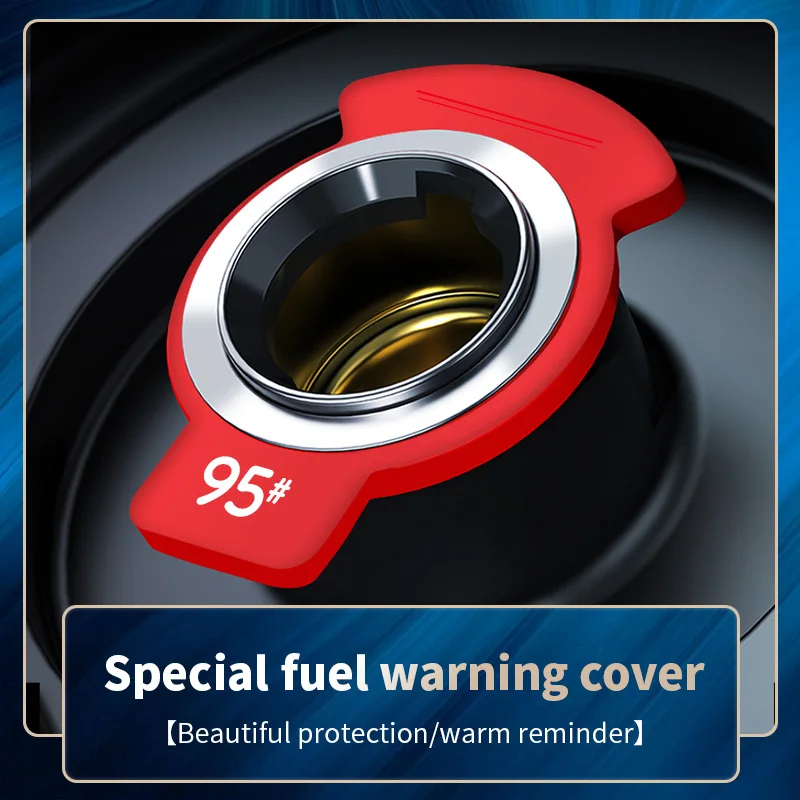 Two-Line Red Style Car Fuel Tank Cap Rubber Seal, Fuel Indicator Sign for 95, 92, and 98 Fuel, Diesel Personalized Logo Decorative Car Sticker