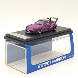 Street WARRIOR SW 1/64 for RWB 993 Rotana Purple Short Wing Diecast miniature Model Car Limited Colledtion Auto Toys Gift