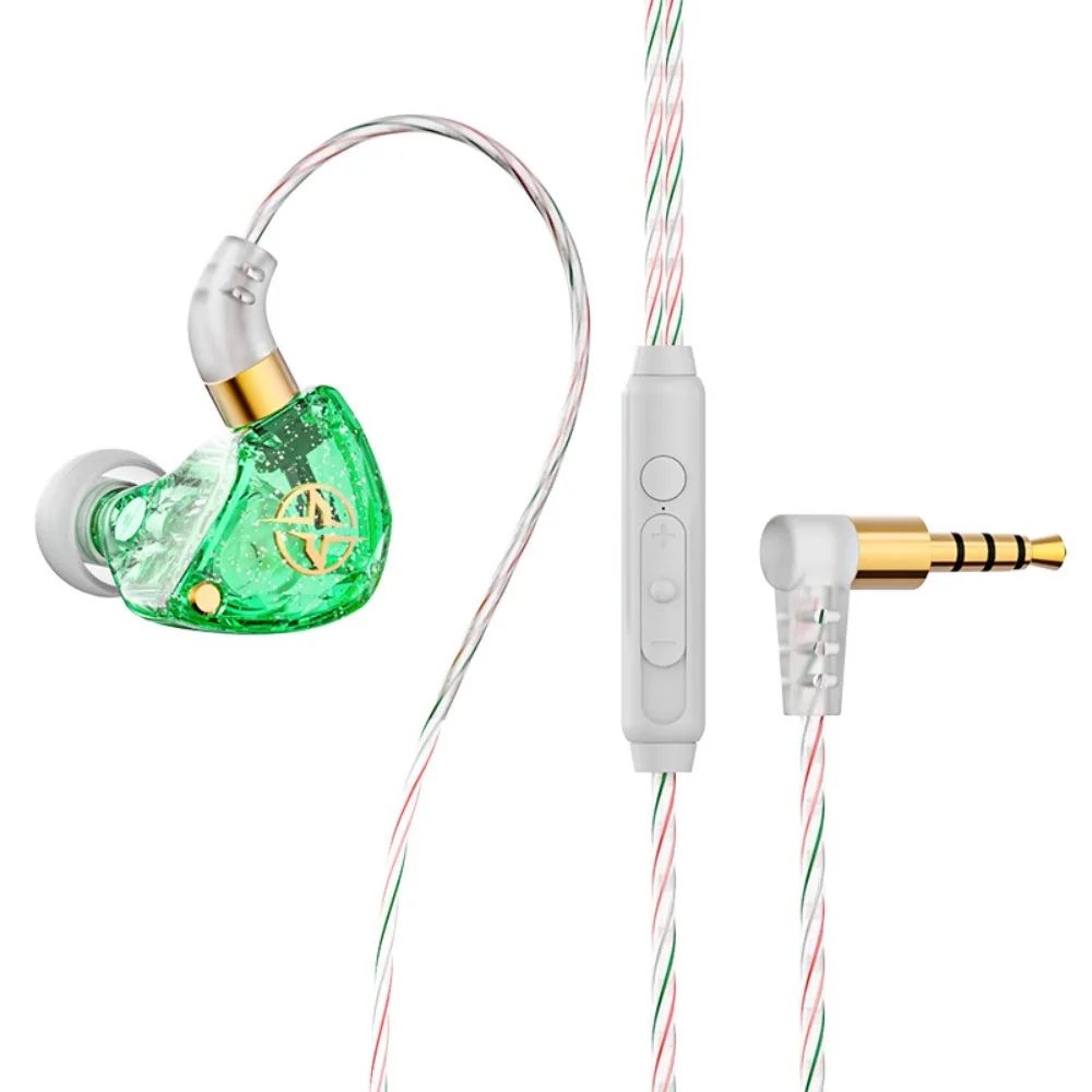 Stereo Wired Earbuds 3.5mm Wired Earphone Elbow in-Ear Wired Headset HiFi Stereo Round Head Earpiece Headset Sport