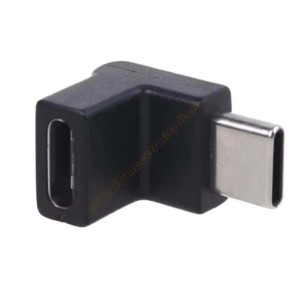Plastic Type C Adapter Right Angle L Shaped USB C Male to Female Adapter Fast Charging Support Data Transfer