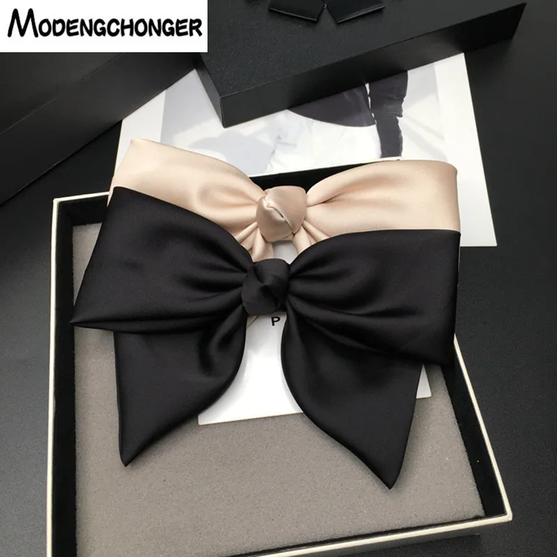 High Quality Temperament Satin Bow Hairpin Long Tail Hair Clips Barrettes Bow Hairpins For Women Sweet Girls Hair Accessories