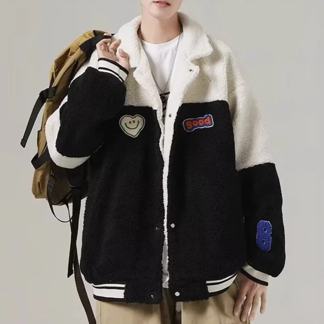 

Мужская повседневная бархатная куртка из ягненка, осенне-зимняя модная одежда для пар на подкладке с воротником-стойкой, длинный свек