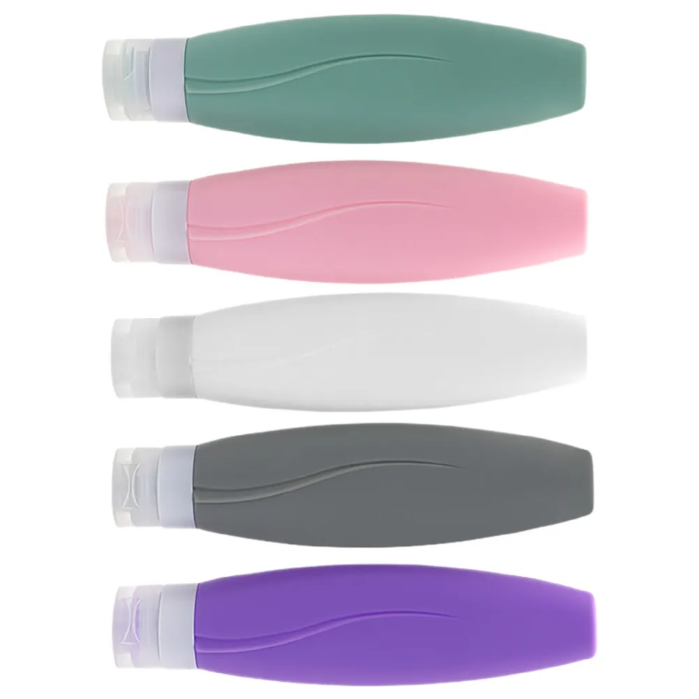 

Набор из 5 силиконовых дорожных бутылочек: герметичные многоразовые контейнеры для шампуня, кондиционера, лосьона и туалетных принадлежностей