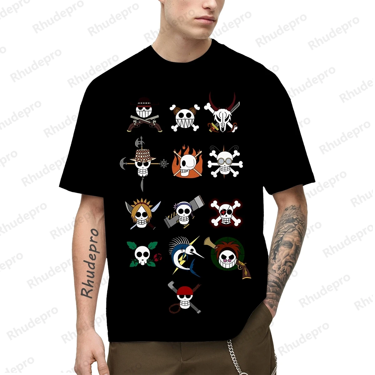 

2024 Monkey D. Luffy Summer New Men's Anime One Piece 3D Printing Cosplay T-shirt Women's Children's Street T-shirts Large Top