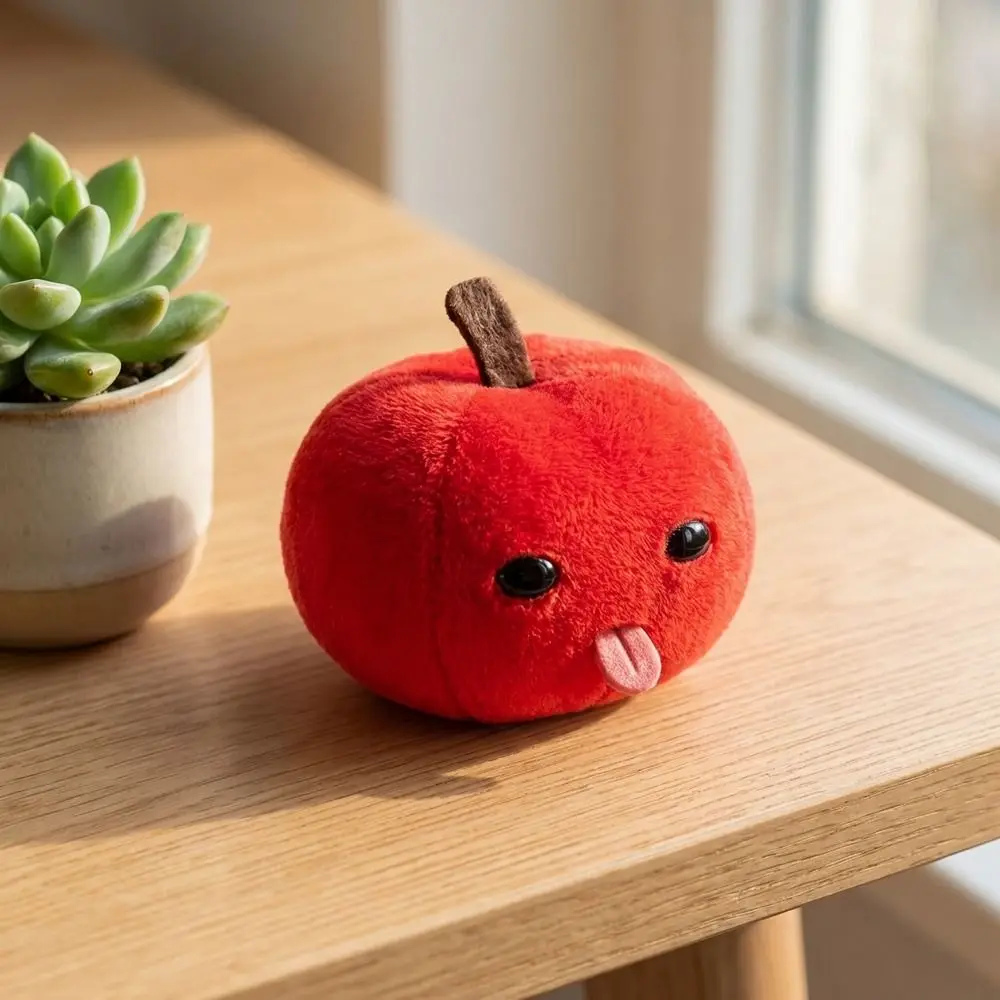 Purse Charm Green Red Fruit Keychain Funny Tongue Sticking Creative Keyring Cute Soft Backpack Pendant Birthday