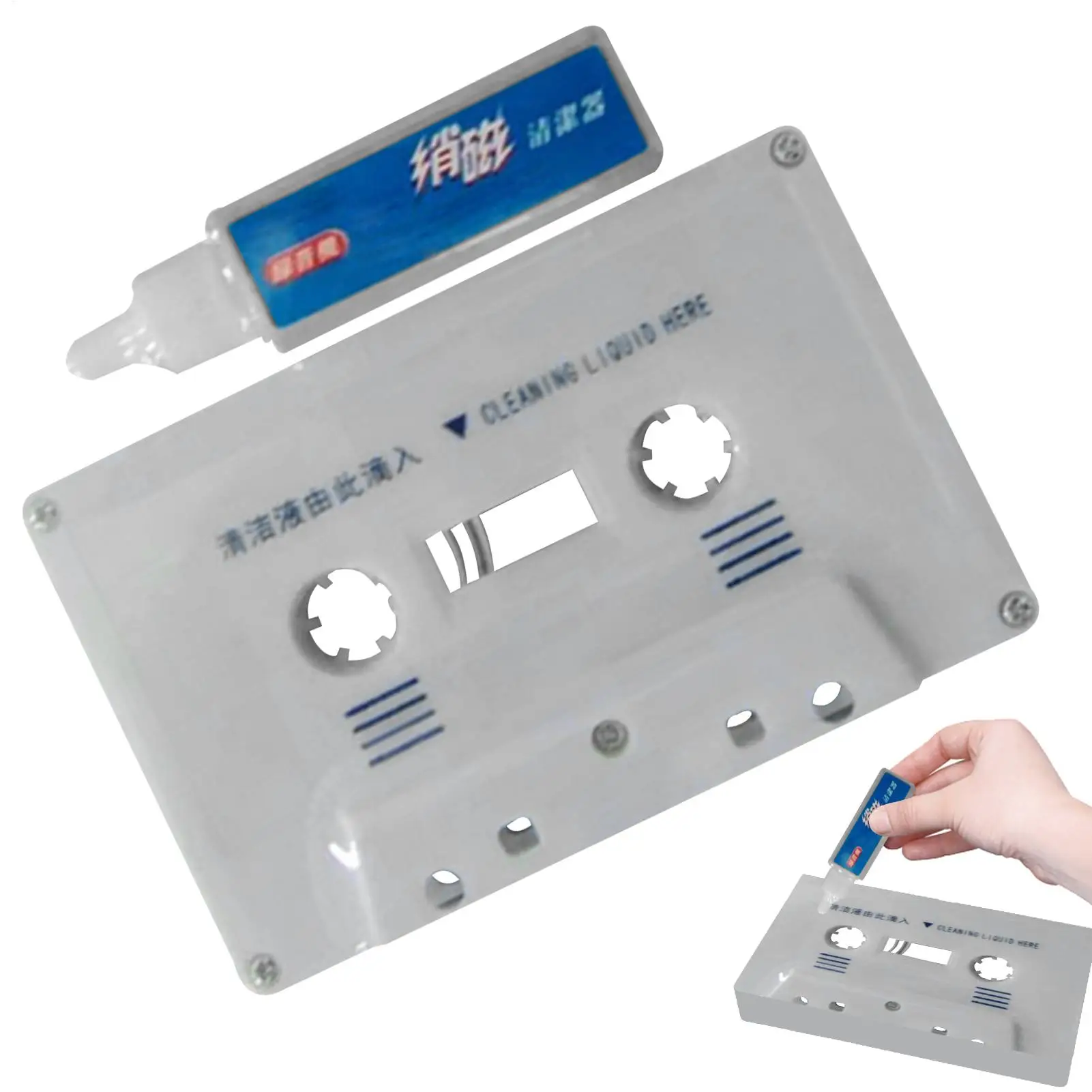 Cassette Head Cleaner Audio Cassette Head Cleaner Demagnetizer Dust Remover Compact Care Kit for Boombox Home Deck Recorder