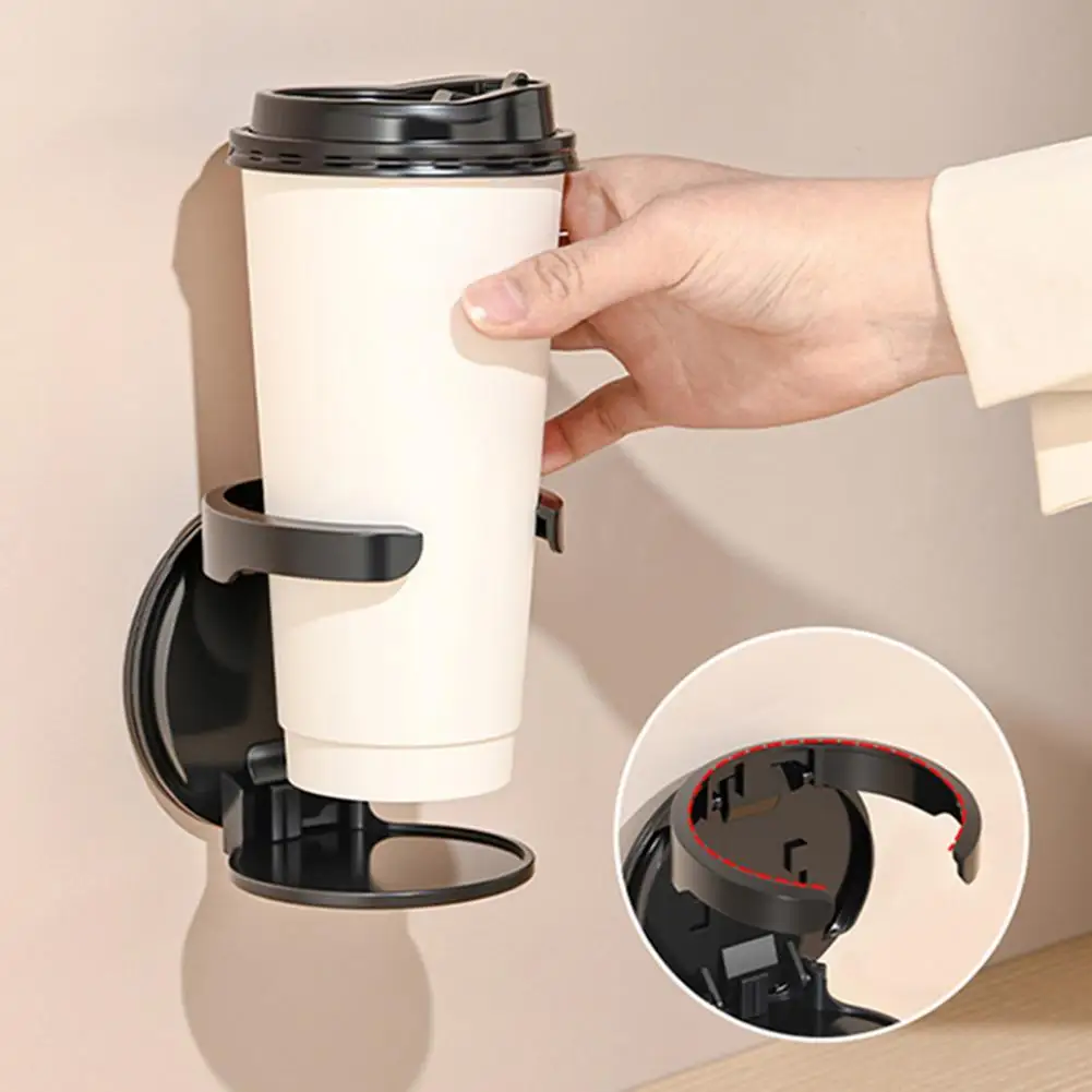 

Foldable Cup Holder Space-saving Wall-Mounted Coffee Cup Holder for Water Cups Up to 83mm Multipurpose Storage Rack