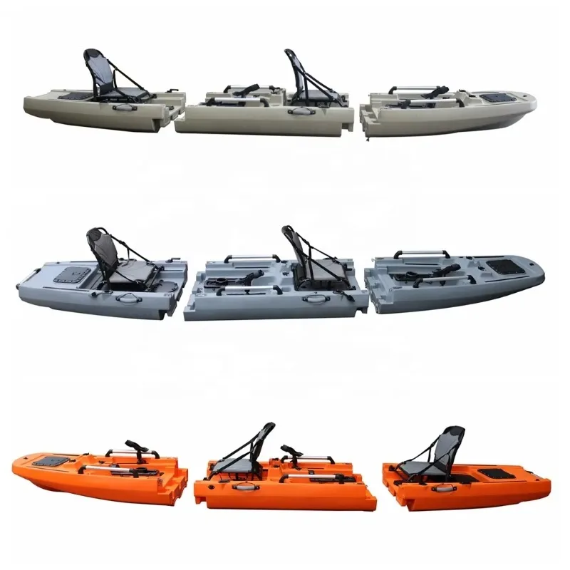 

Kayak Modular 14.5 FT Three-section 2-person Kayak Detachable Easy Splice Fishing Pedal Drive Kayak HDPE for Fishing