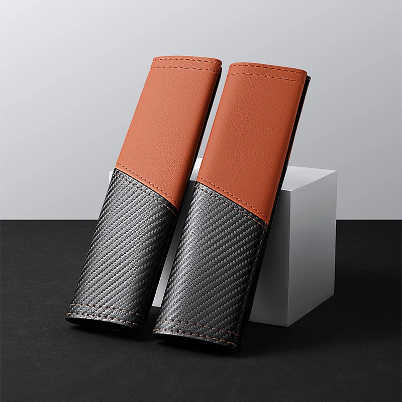 NEW Trend Stitching PU Leather Seat Belt Covers Car Accessories Shoulder Pad Seat Belt Men Women Automobile Interior Universal
