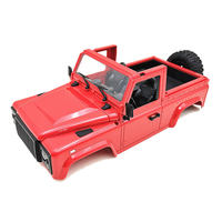 D90 Car Body Shell with Tire for 1/12 MN D90 D91 D99 MN45 MN90 MN99S RC Car Parts Accessories,Red