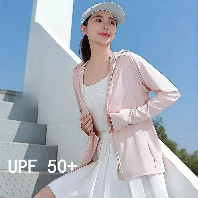 Summer Ice Silk Original Yarn Sunscreen Clothing Women's Removable Brim Cool Anti-ultraviolet Long-sleeved Outdoor Cycling