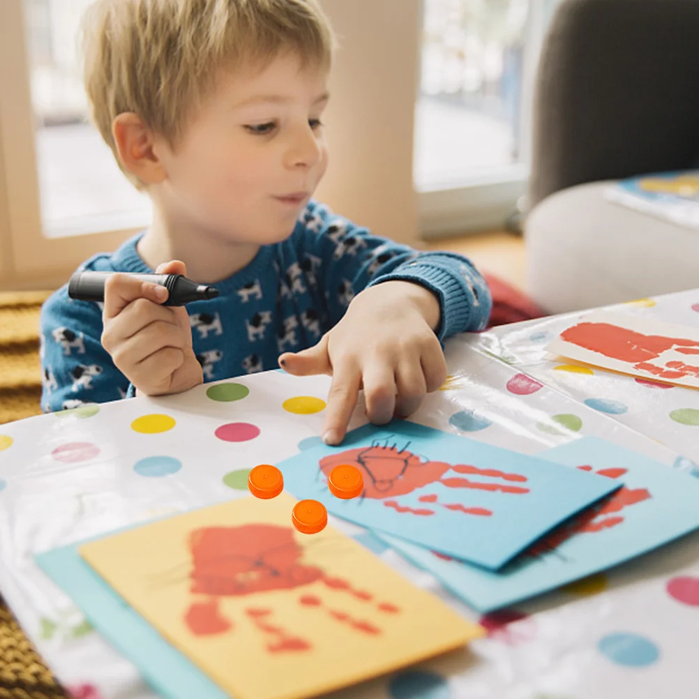 

200Pcs Environmental Protection Bottle Caps for DIY Crafts Home Education and Kindergarten Activities Plastic Bottle Caps