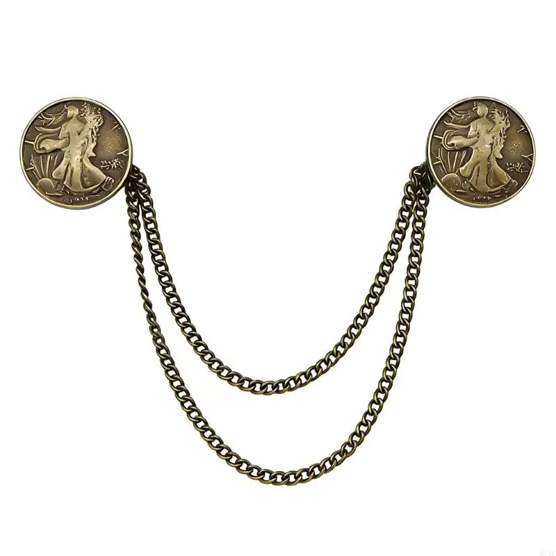  Fashionable Chain Brooch Trendy Chest Jewelry Gift With European Pattern For Shawl And Clothing Accessories