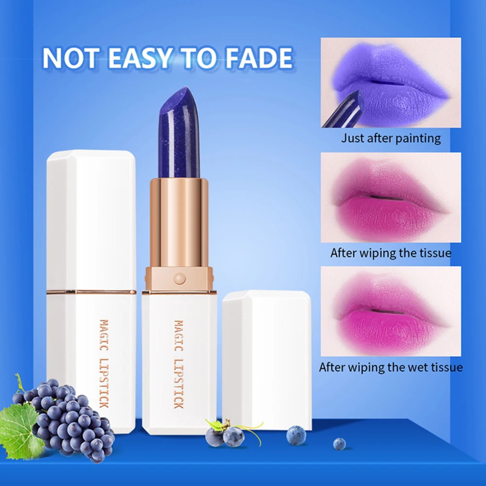 Temperature Color Change Lipstick Color Changing No Fading Waterproof Lip Stick Moisturizing Pink Purple Lips Maquillaje