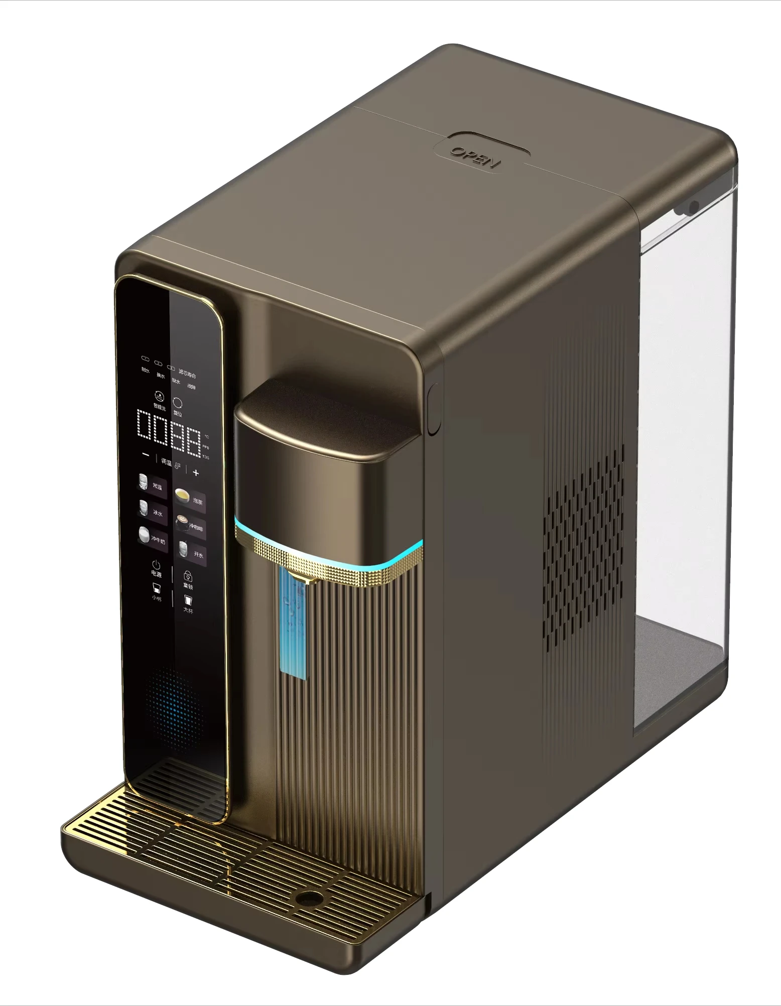 Desktop W20 PAC RO CF Filters Hydrogen UVC Hot Direct Purifier Water Drinking RO Water Dispenser