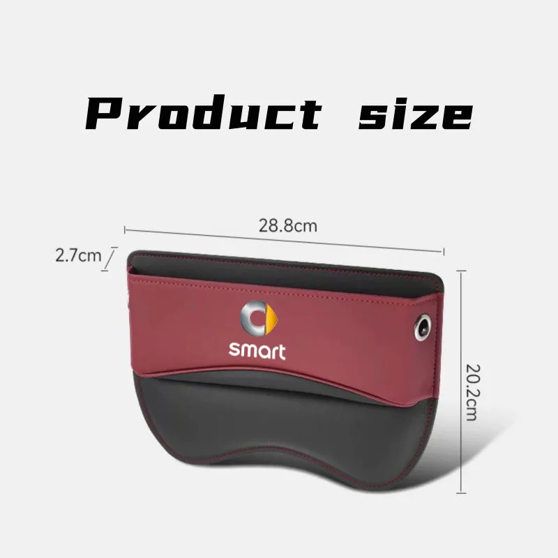 Car Seat Side Storage Pocket For Car Seat Gap Filler Organizer Leather Box for SMART Fortwo Forfour 453 451 450 Auto Accessories