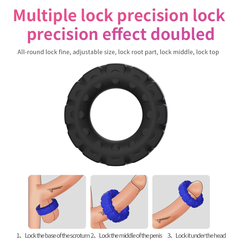 Thick Silicone Penis Ring Tire Type Cock Ring For Lasting Longer Harder Stronger Erection Pleasure Enhancing Sex Toy For Man Gay