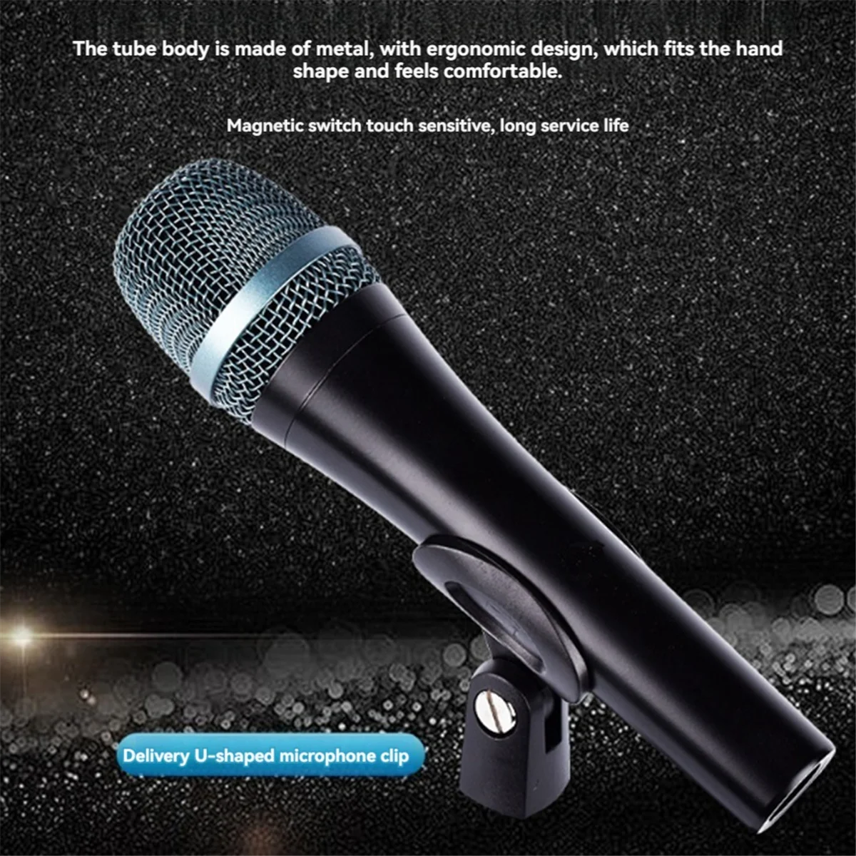 E945 Wired Dynamic Super-Cardioid Vocal Microphone, Handheld Mic for Live Performances, Karaoke, & Studio Recording