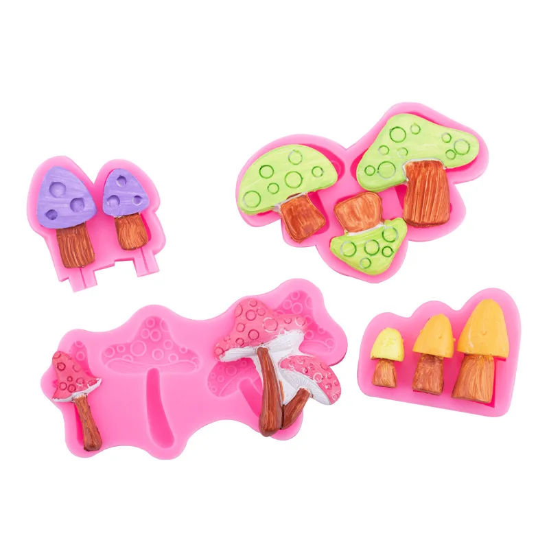 Kitchen Accessories Ware Mushroom Fondant For Baking Pasty Silicone Mold Cake Decorating Polymer Clay Resin Candy Supplies