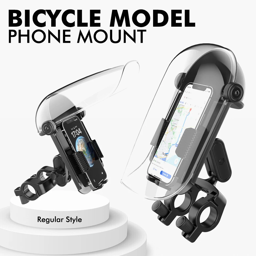 Motorcycle Phone Mount Sun Visor - Rainproof Navigation Support Frame for Delivery Riders Dual-Bolt Mounting System