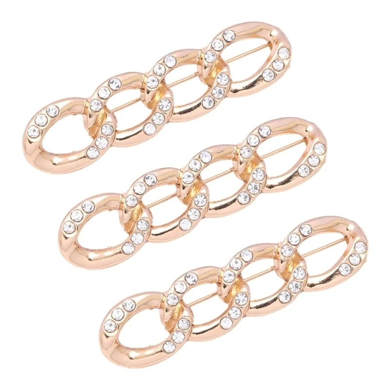 حزمة من 3 أربطة خصر قابلة للإزالة دبوس مشبك معدني لفساتين الجينز وبنطلونات السترة وإكسسوارات الملابس العصرية