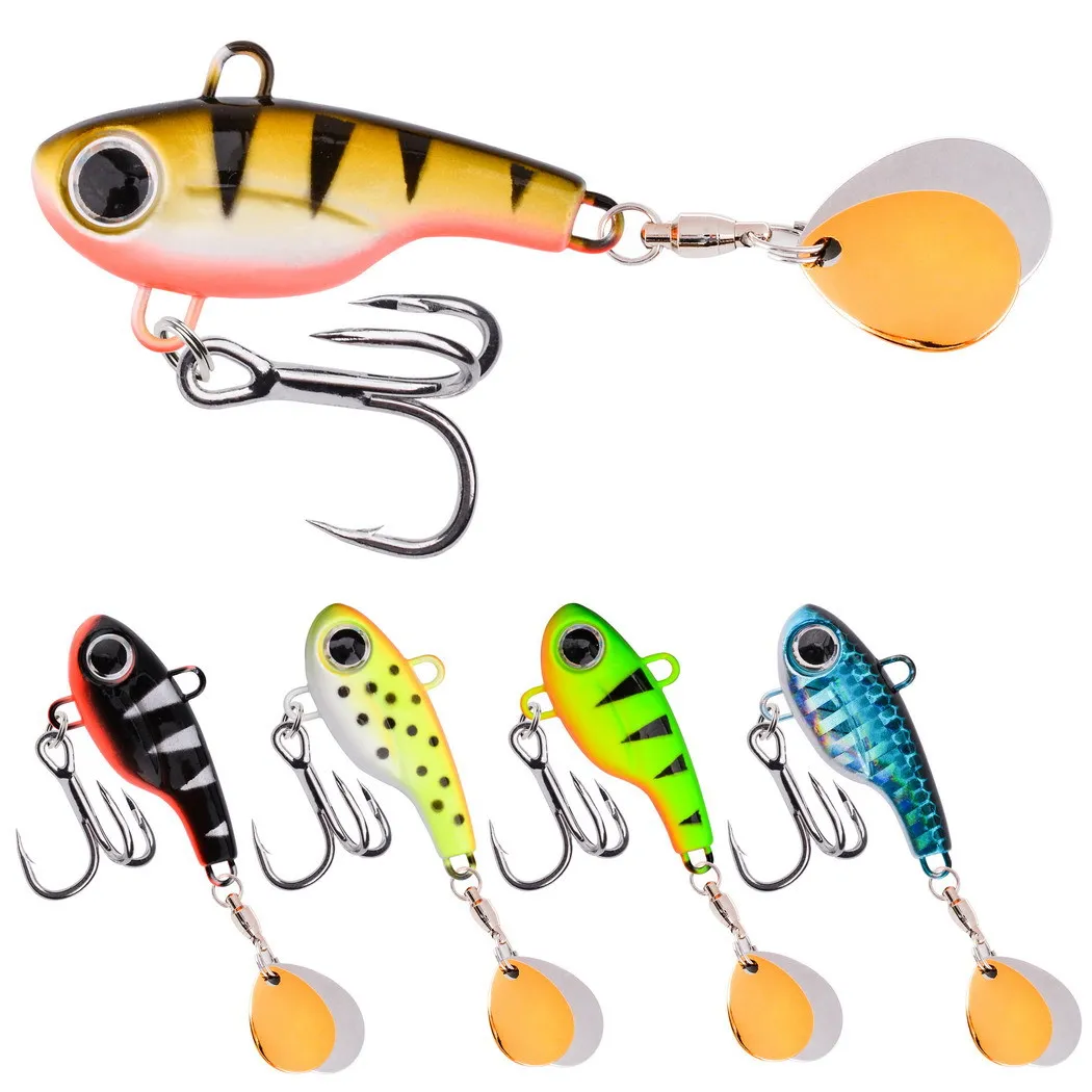 1pcs Spinnerbait, Metal Spinner VIB Lure Spinning Tail  Metal Spinner Fishing Tackle  Wobbler,Trolling Lures  Fishing Gear