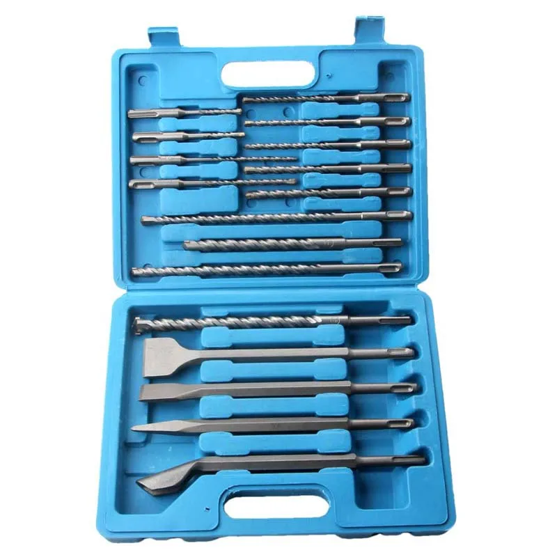 Electric Hammer Bit 17-piece Set Round Square Shank Sharp Chisel Flat Chisel Impact Wall Concrete Red Brick