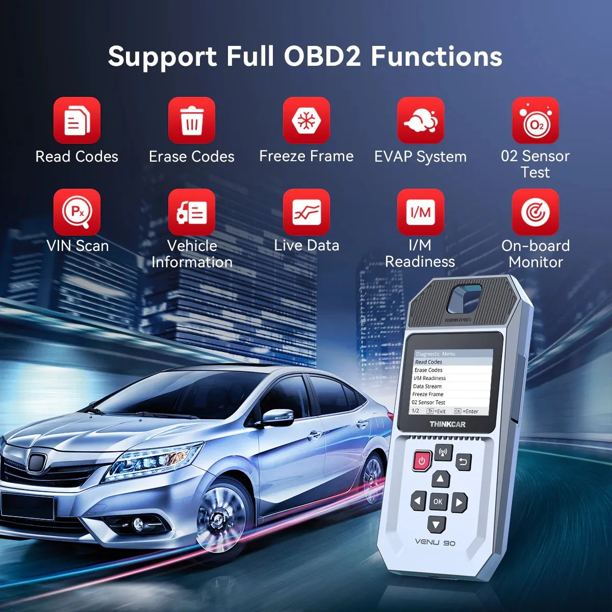 V2.04 THINKCAR TP T90 Pro TPMS PK MUCAR T90 Activation Tool OBD2 Car Diagnostic Programmer Tire Pressure Sensor Service Tool