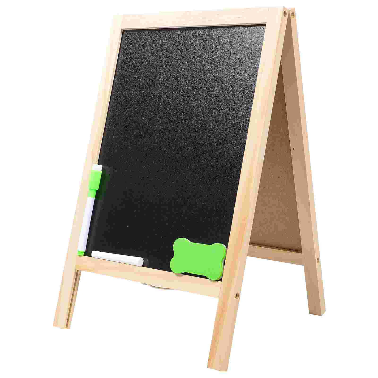 

The Sign Blackboard Small Child Chalk Bamboo Wooden Mini Double-sided Chalkboards