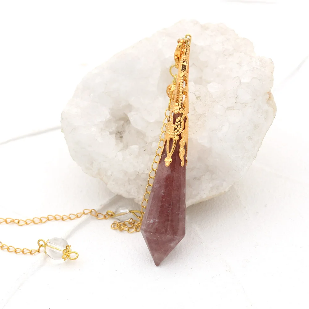 41 Color Fashion High Quality Crystal Pendulum For Dowsing Natural Stone Pendant Healing Crystals Pendule Chakra Pendulum