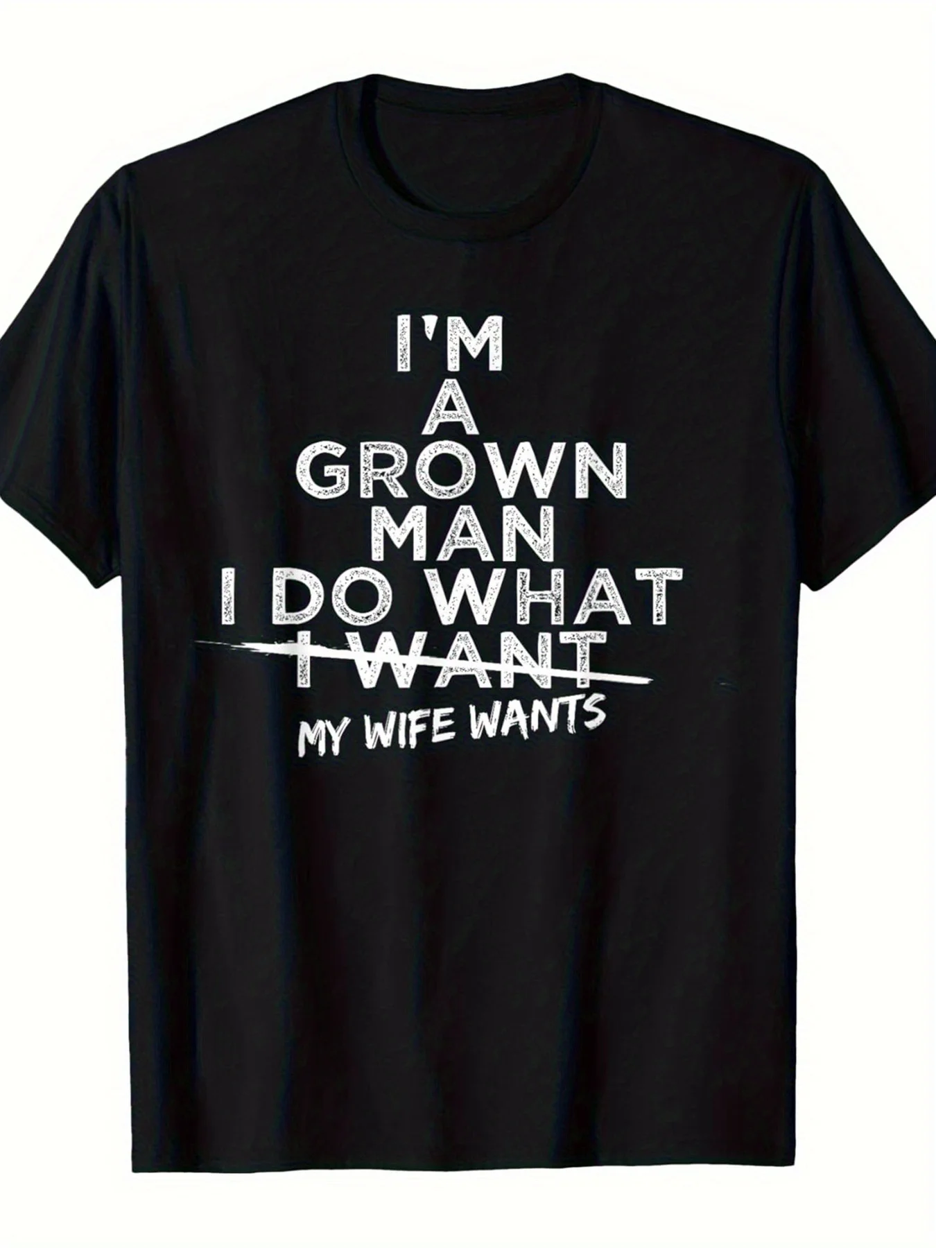 تي شيرت رجالي كاجوال من القطن - مضحك "أستمع إلى زوجتي" - قطن ناعم 100%