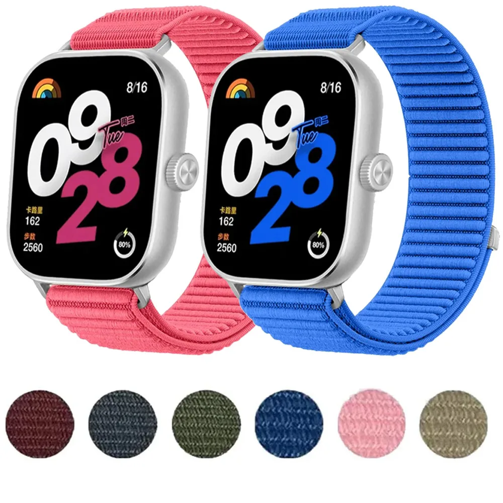 Nylonarmband für Redmi Watch 6 5 4 Sport Metall-Endstück Geflochtenes Armband für Xiaomi Mi Band 9 Pro 8 Pro Zubehör Gürtel