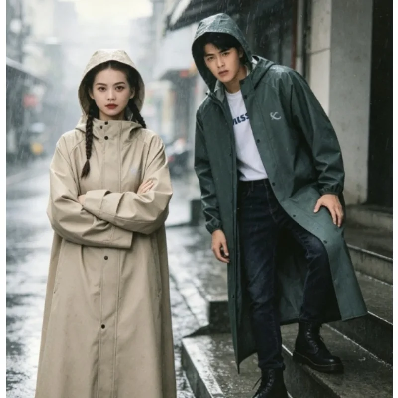 

Men Women Long Thick Raincoat Full Coverage Heavy Rain Protection for Electric Bike Motorcycle Hiking and Outdoor Walking