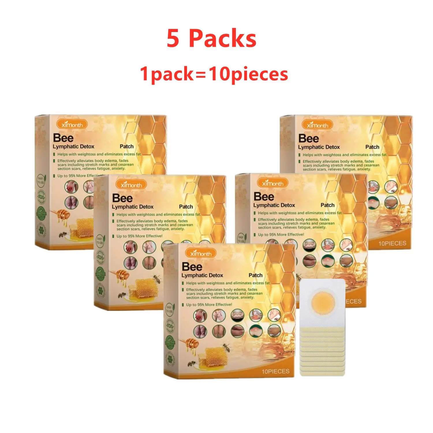 

50 Pieces New Zealand Bee Patch Belly Patch Abdominal Navel Sticker Fast Burning Fat Improve Stomach