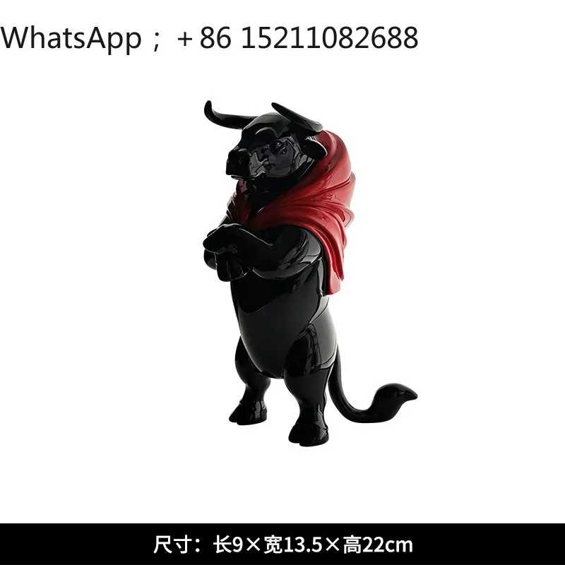 SCY creative tide play dark wind domineering bull ornament modern simple living room home soft decoration jewelry