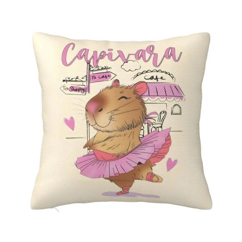 Custom Funny Colourful Creative Capybara Printed Pillow Case Sofa Modern Cushion Cover Velvet Pillowcase