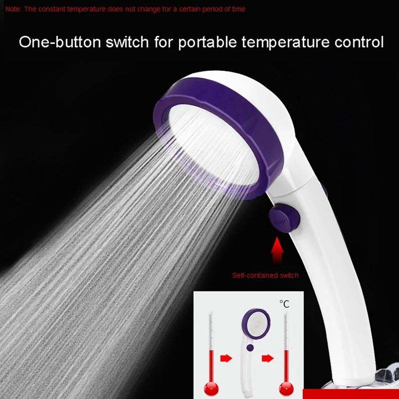 1 Water-Saving Shower, High-Pressure Abs With Stop Switch, Handheld Spa Shower, Anti-Drop Massage Nozzle