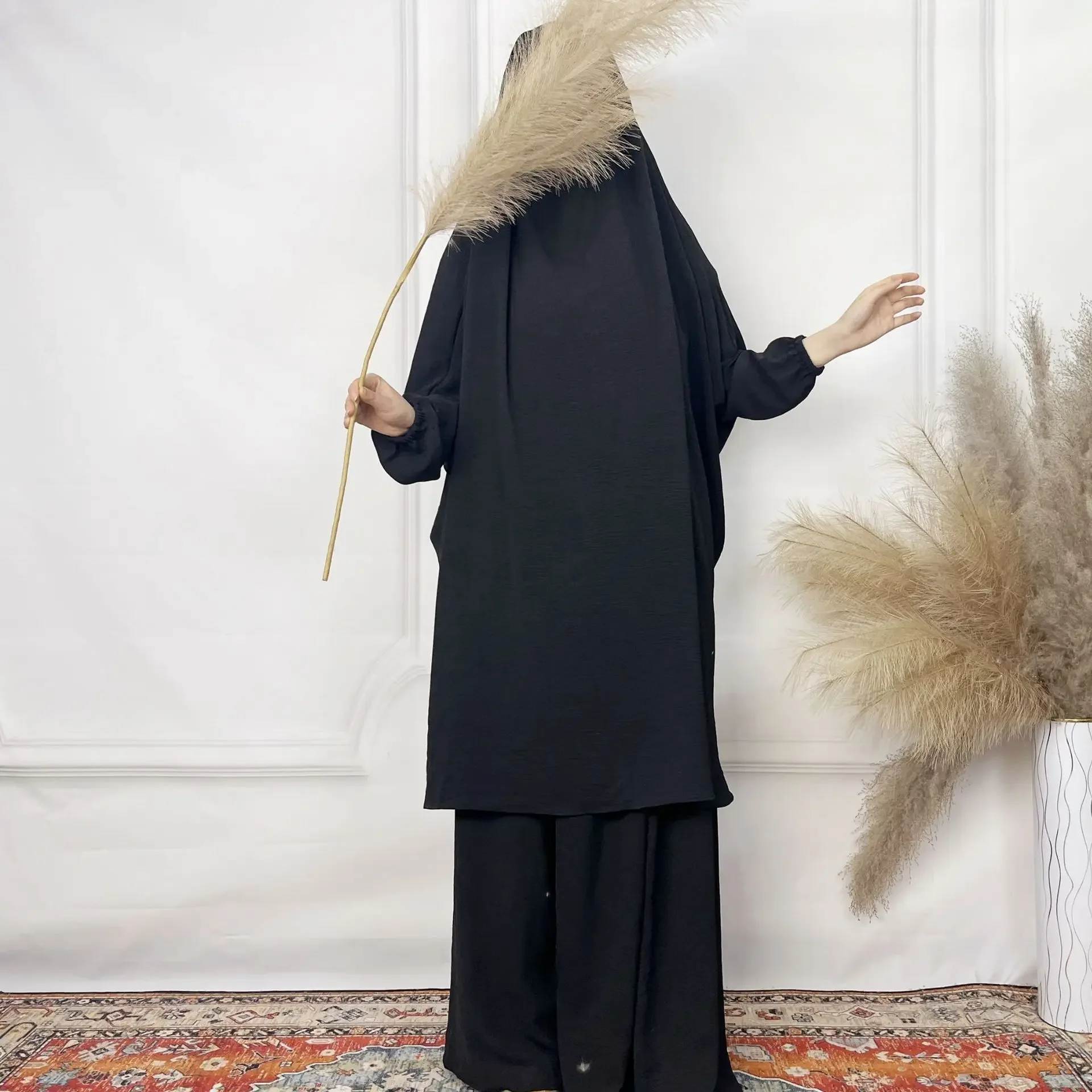Eid – ensemble de robes 2 pièces pour femmes musulmanes, Abaya de prière, Ramadan, maroc, dubaï, Abayas, Kaftan, tenues islamiques, longue Robe, costume Jalabiya