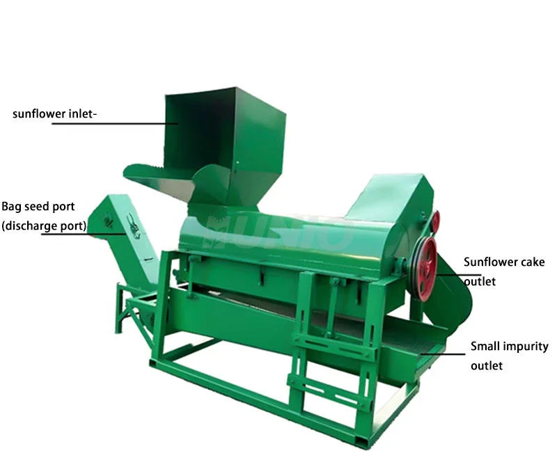 Sunflower Processing Workshop Raw Material Threshing Sturdy Sunflower Thresher Double Screening Impurity Removing Machine