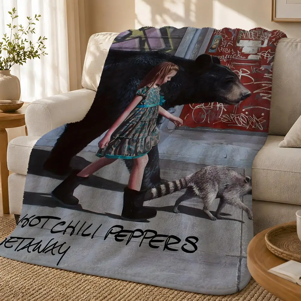 R-Red Hot C-Chili Peppers Throw 1pc Flannel Blanket Soft Lightweight Warm Cozy For Bedroom Sofa Bed