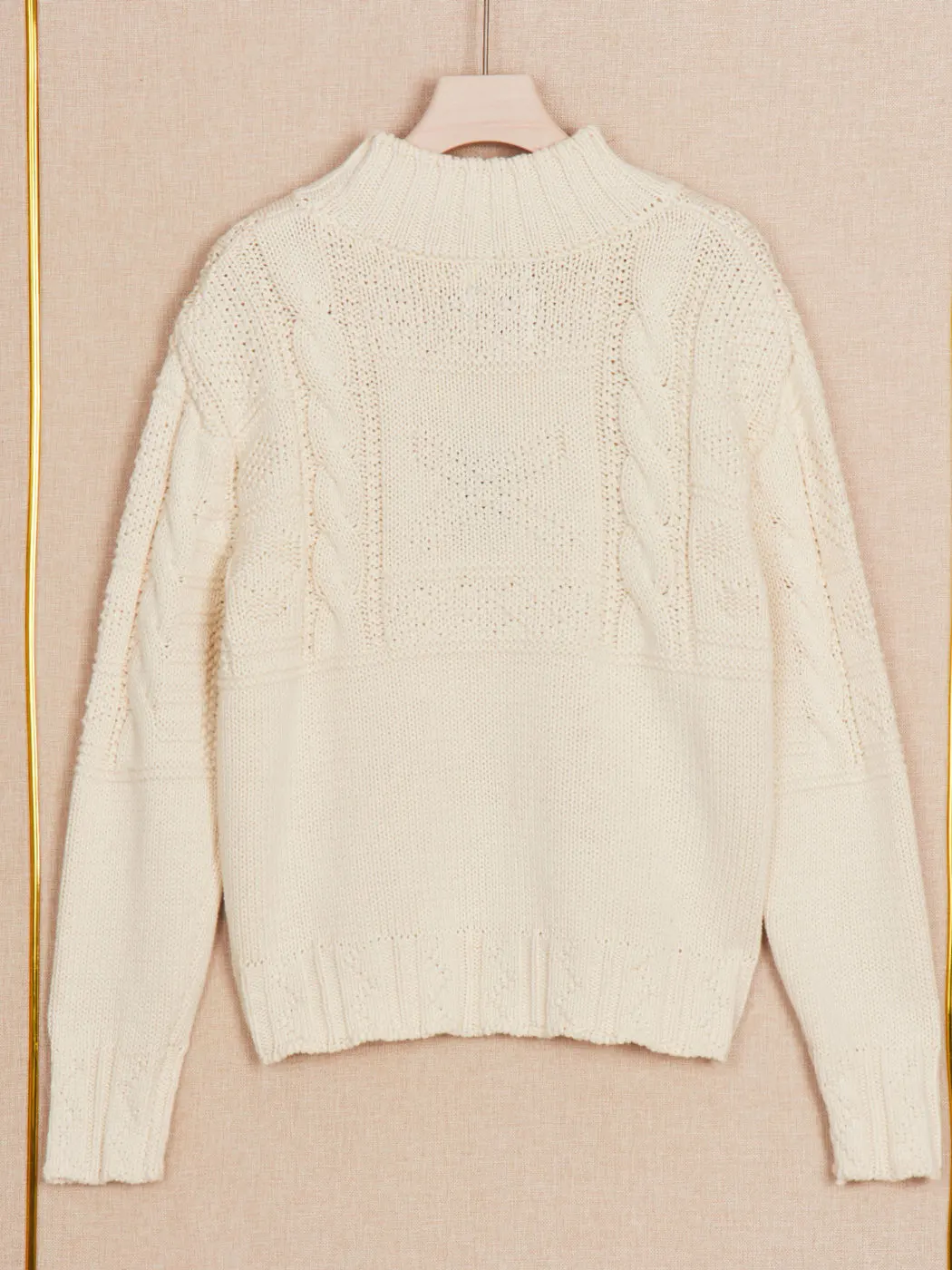 Loose Knitted High Collar Twist Sweater Women's Autumn Winter Cotton Inner Shirt Casual Comfortable Fashionable Top
