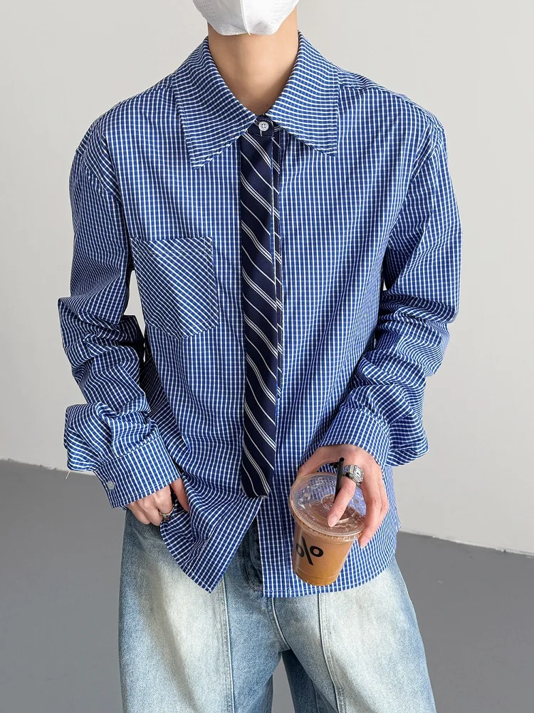 

American Retro Plaid Long Sleeve Shirt Men Women Cleanfit High Quality Couple Outerwear Breathable Moisture Wicking Polyester