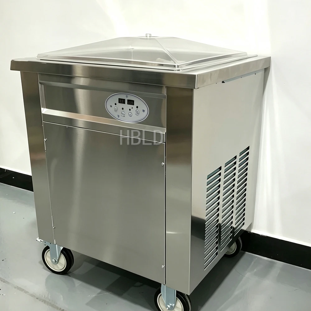 Square Pan Frozen Dessert Maker, Commercial Fried Ice Cream Roll Machine for Snack Catering