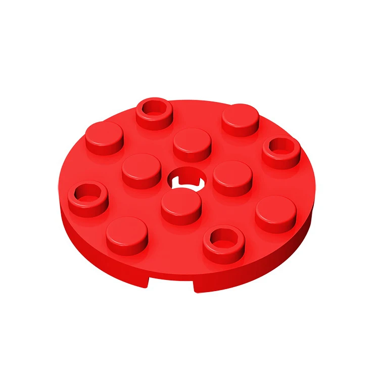 10pcs Compatible MOC Brick Parts 60474 Plate Round 4 x 4 with Pin Hole Building Block Particle DIY Kid Puzzle Brain Toy Gift